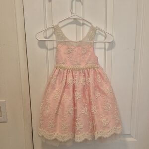 Elegant Pink Lace Kids Dress Size 4